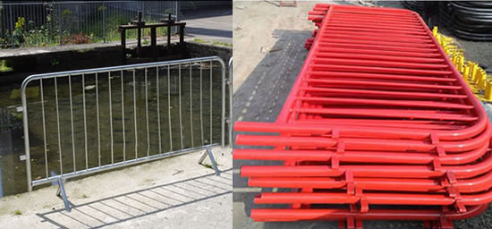 Cross Base Mobile Barrier Made of Steel Tubes Welded and Powder Coated Red or Other Colors