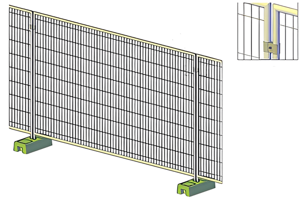 Galvanized Welded Mesh Type Temporary Fencing Panels with Base